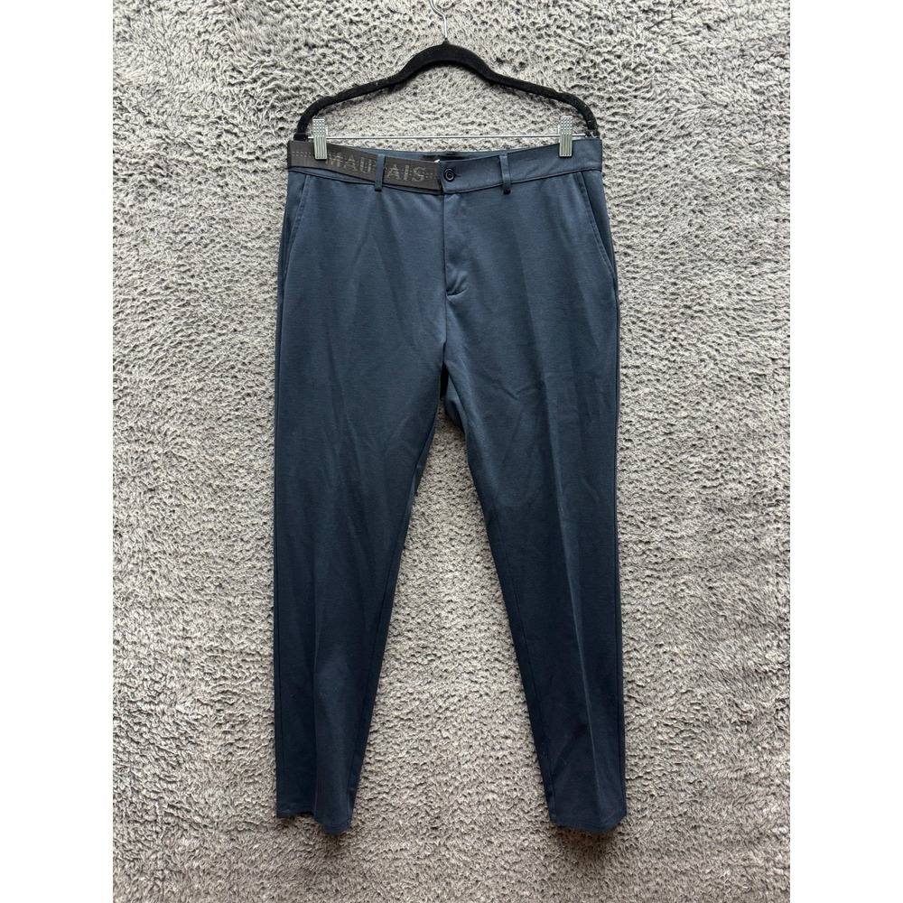 Mauvais Slim Fit Signature Half Belt Tapered Pants Navy‎ Blue Mens Size 32